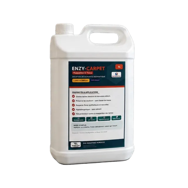 Bidon ENZY-CARPET 5 L, nettoyant tapis, shampoing moquette et détachant pour canapé en tissu