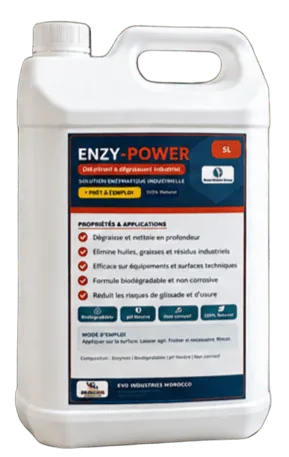 Bidon ENZY-POWER 5 L, dégraissant industriel puissant, nettoyant béton et détachant huile